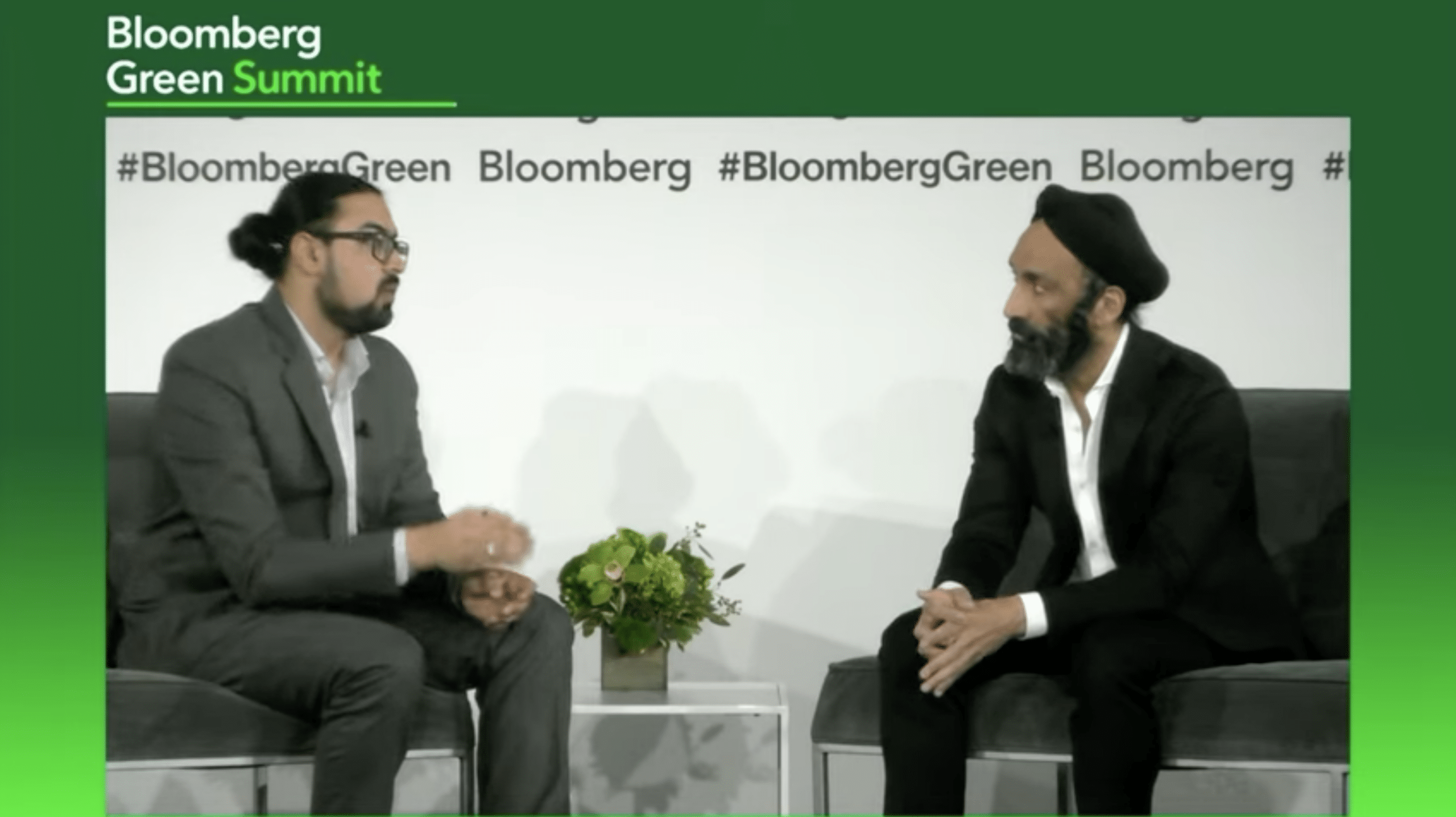 Screen shot of QuantumScape CEO for Bloomberg Green Summit