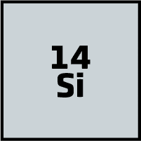 Image of the symbol for silicon in the periodic table
