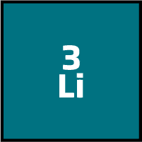 Image of the symbol for lithium in the periodic table